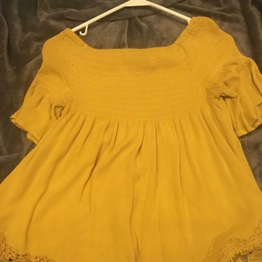 Yellow off shoulder top